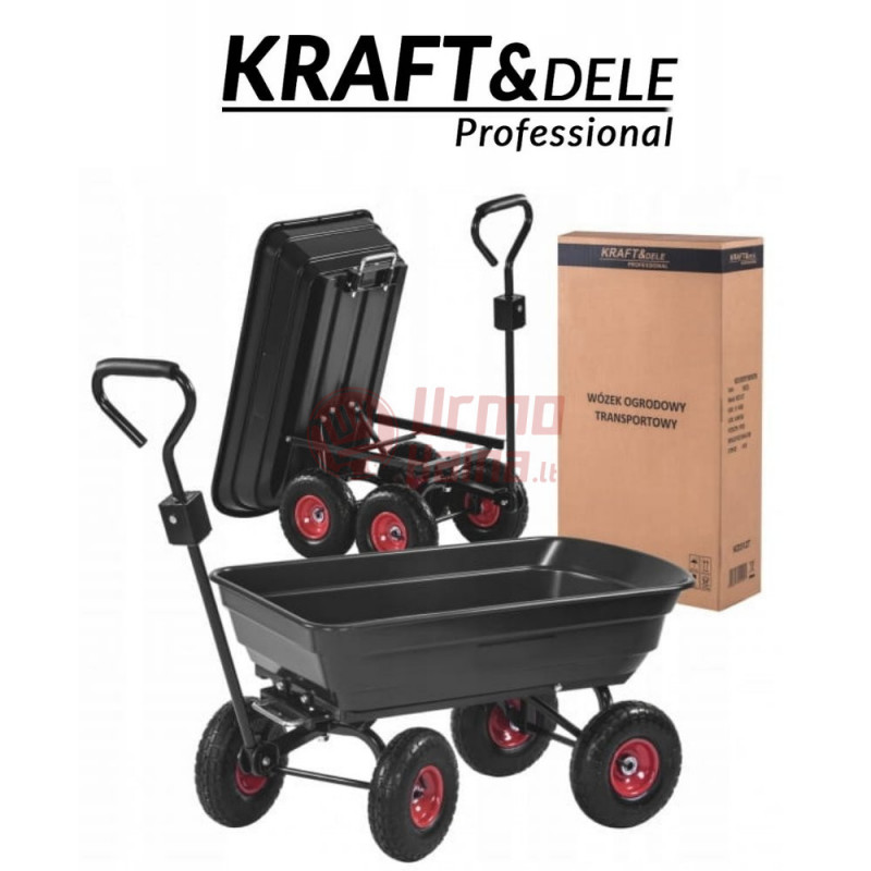 Sodo vežimėlis su išvertimo funkcija 75L 300KG KRAFT&DELE KD3127