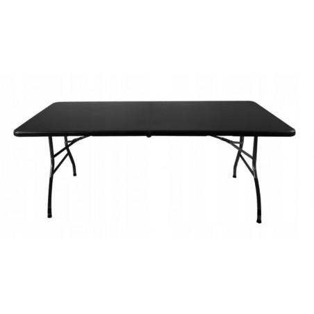 Sulankstomas sodo stalas 180 cm + 2 suolai, juodas GA01