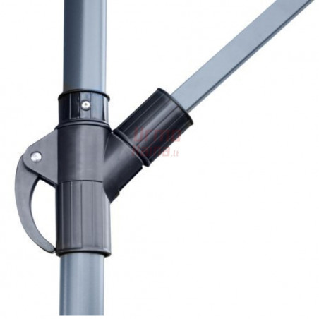 Lauko skėtis su LED, 350 cm, pilkas (Prekė su defektu 9903028)
