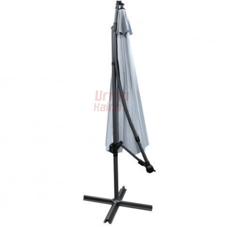 Lauko skėtis su LED, 350 cm, pilkas (Prekė su defektu 9903028)