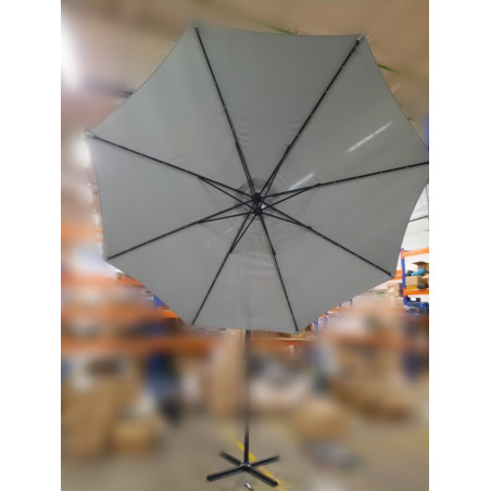 Lauko skėtis su LED, 350 cm, pilkas (Prekė su defektu 9903028)