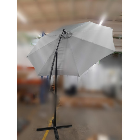 Lauko skėtis su LED, 350 cm, pilkas (Prekė su defektu 9903028)