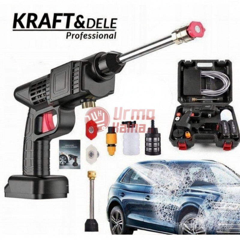 Akumuliatorinis aukšto slėgio plovimo įrenginys KRAFT&DELE KD663E + priedai