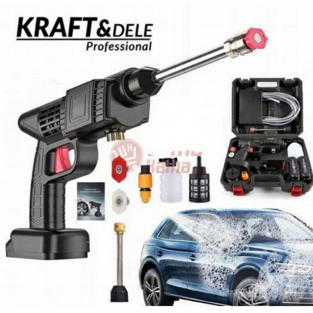Akumuliatorinis aukšto slėgio plovimo įrenginys KRAFT&DELE KD663E + priedai