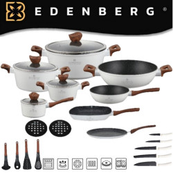 EDENBERG akmens masės 23 dalių puodų rinkinys EB-5603