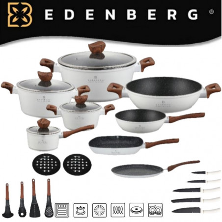 EDENBERG akmens masės 23 dalių puodų rinkinys EB-5603
