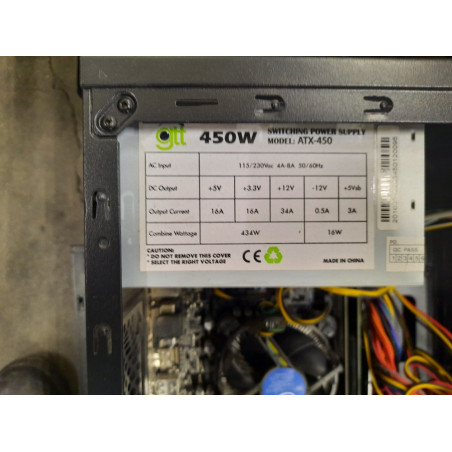 Stacionarus kompiuteris su motinine plokšte Asus H110M-R, maitinimo bloku 450W ir procesoriumi (prekė su defektu 9903073)