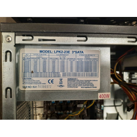 Stacionarus kompiuteris su motinine plokšte MSI H61M-P20 (G3), maitinimo bloku 400W ir procesoriumi (Prekė su defektu 9903073)