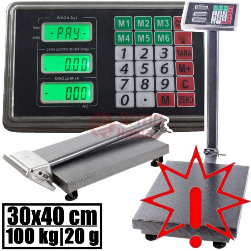 Platforminės svarstyklės PF100L (100 kg, 30x40) (Prekė su defektu 9903081)