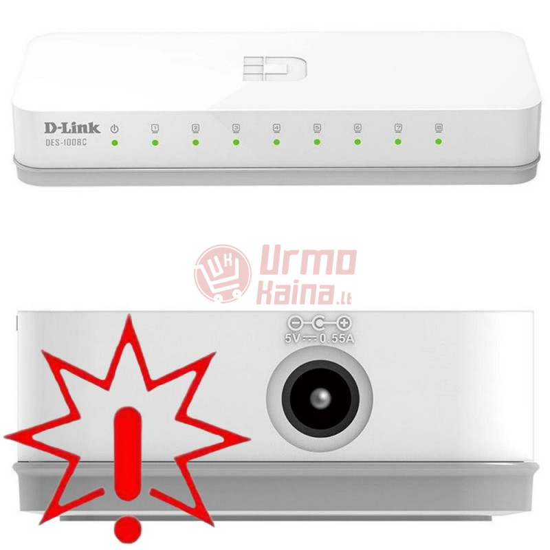 Tinklo komutatorius D-Link DES-108 (Prekė su defektu 9903101)
