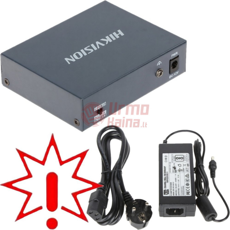 Hikvision DS-3E0105P-E(B) 4-Port PoE komutatorius (Prekė su defektu 9903107)