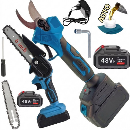 Genėjimo pjūklas + sekatorius, 2 akumuliatoriai MEISTER SR125 1400W