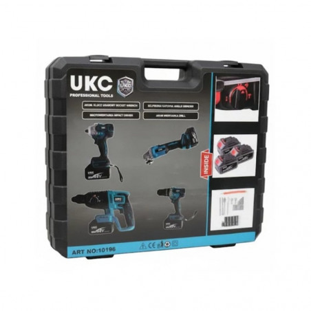Akumuliatorinių įrankių komplektas 4in1 + priedai UKC02