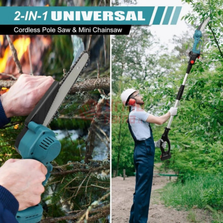 Akumuliatorinė aukštapjovė / Trimeris - daugiafunkcinė 6 in 1 UKC, 2 akumuliatoriai
