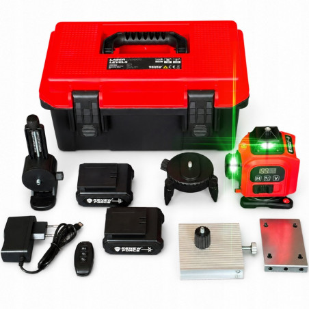 Linijinis lazerinis nivelyras 4D, 16 eilučių 360° RED01