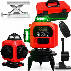 Linijinis lazerinis nivelyras 4D, 16 eilučių 360° RED01E