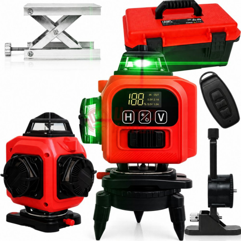 Linijinis lazerinis nivelyras 4D, 16 eilučių 360° RED01E