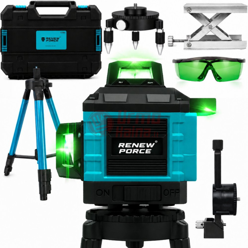 Lazerinis nivelyras 4D, 16 linijų 360° MT02E su trikoju 5907190121193E