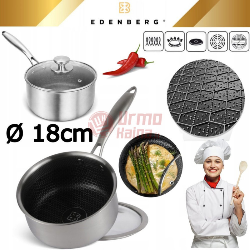 EDENBERG keptuvė su dangčiu 18 cm EB-7681