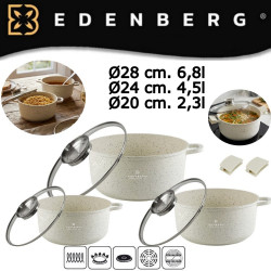 EDENBERG rinkinys 6 dalių puodų rinkinys EB-3901