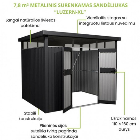 METALINIS SURENKAMAS SANDĖLIUKAS "LUZERN-XL" 7,8m²