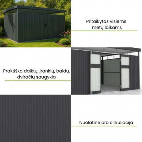 METALINIS SURENKAMAS SANDĖLIUKAS "LUZERN-XXL" 396 x 294 x 200 cm 12m²