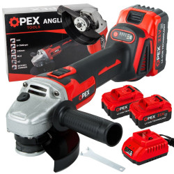 Akumuliatorinis kampinis šlifuoklis OPEX01, 2 akumuliatoriai