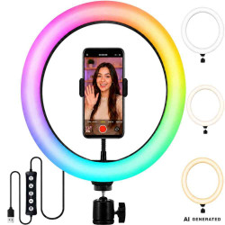 Žiedinė LED lempa LS34 RGB PT