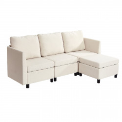 Kampinė sofa-lova su pufu...