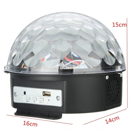LED Disco rutulys su MP3 grotuvu | Šviečiantis rutulys kristalas MP3 LED