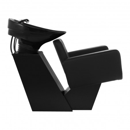 Kirpyklos kėdė su plautuve TERMOLI, juodos spalvos