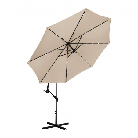 Pakabinamas sodo skėtis - 300 cm - kreminis - LED
