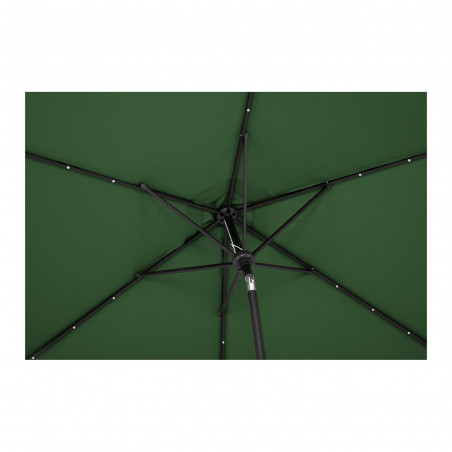 Parasol ogrodowy stojący - 300 cm - zielony - LED