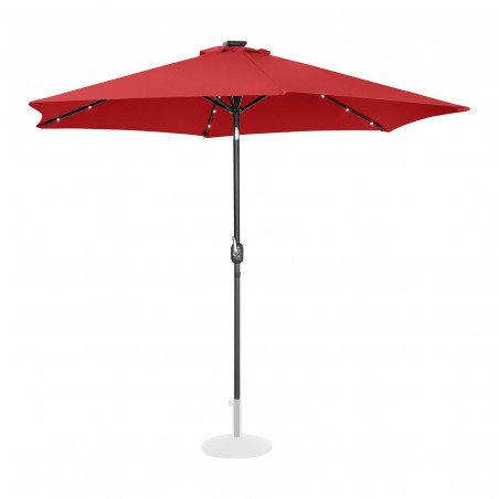 Stovintis sodo skėtis - 300 cm - raudonas - LED