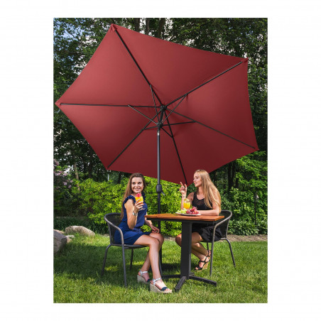 Stovintis sodo skėtis - 300 cm - tamsiai raudonas