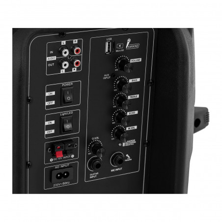 Nešiojama PA sistema - 2 mikrofonai - 50 W CON.PAS15-01