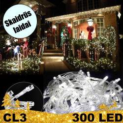 300 LED lempučių girlianda STANDART CL3 skaidriais laidais