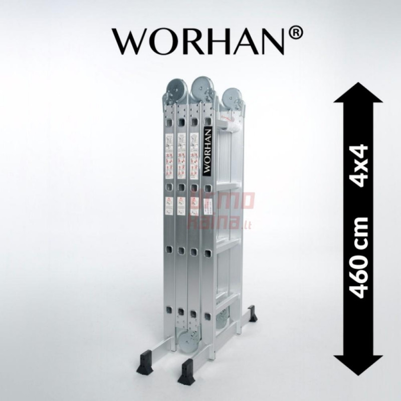 Sulankstomos daugiafunkcinės aliumininės kopėčios WORHAN 460 cm | WH4.6