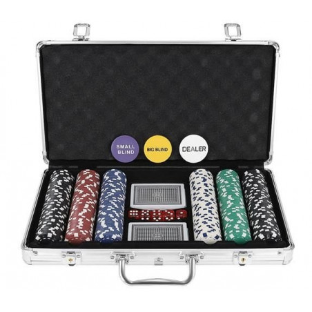 Pokerio žetonų rinkinys lagaminėlyje Texas, 300 žetonų