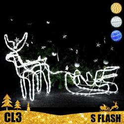 LED dekoracija 3D šviečiantis elnias su rogėmis Flash S CL3
