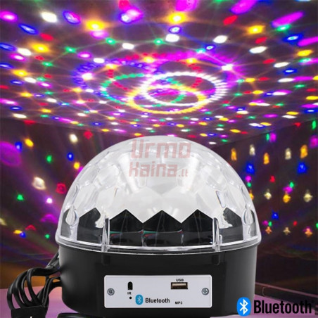 LED Disco rutulys su Bluetooth ir MP3 grotuvu