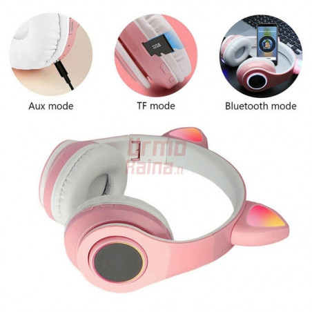 Bevielės Bluetooth ausinės CatEars su LED ausimis