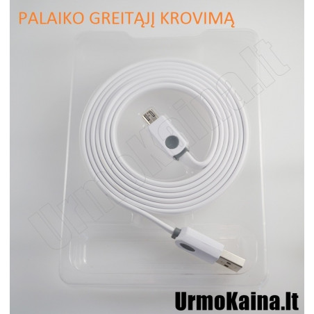 Micro USB laidas – krovimui/duomenų perdavimui, 1.5 m, PREMIUM SOFT