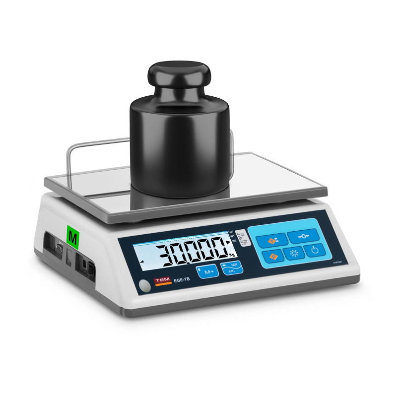 Svarstyklės TTB030D - Su kalibracijos sertifikatu | 30 kg/10 g