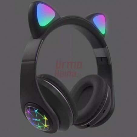 Belaidės Bluetooth ausinės M2 su LED ausimis