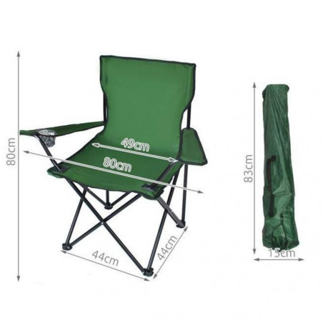 Sulankstoma turistinė kėdė M881, žalia