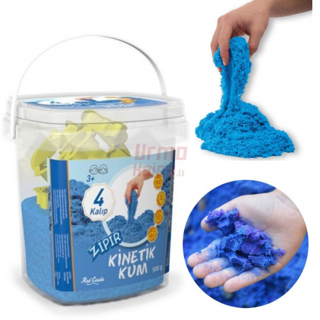 Mėlynos spalvotas kinetinis smėlis 500 g