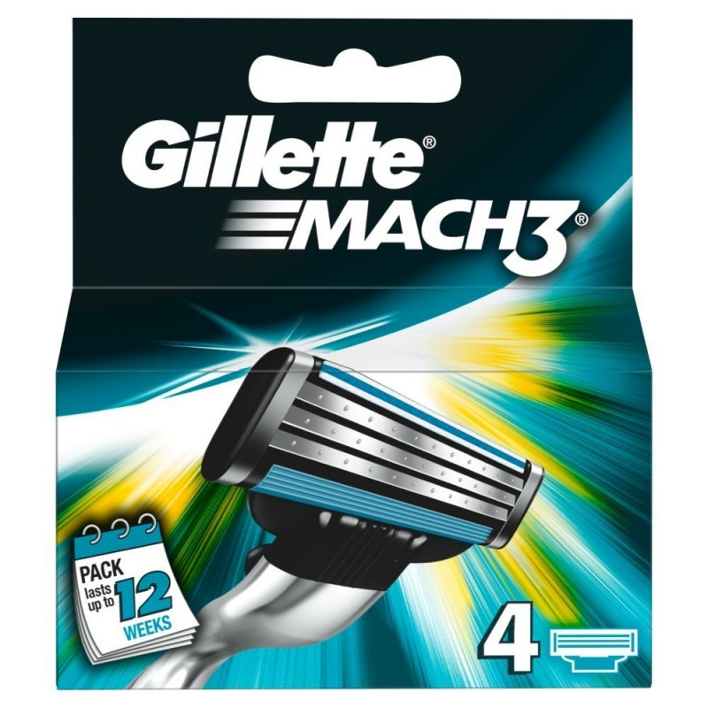 Gillette Mach 3 skutimosi peiliukai 4 vnt