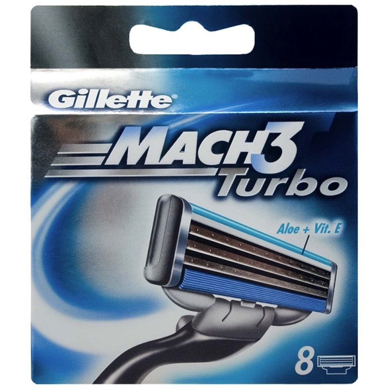 Gillette Mach 3 Turbo Skutimosi peiliukai 8 vnt.