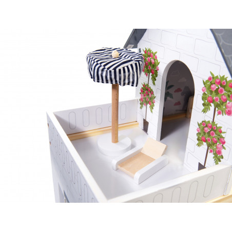 Medinis lėlių namelis su priedais ir LED LULILO